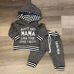Gray Kids Hoodie and Jogger Set